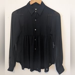 Comme Des Garçons Black Silk Blouse